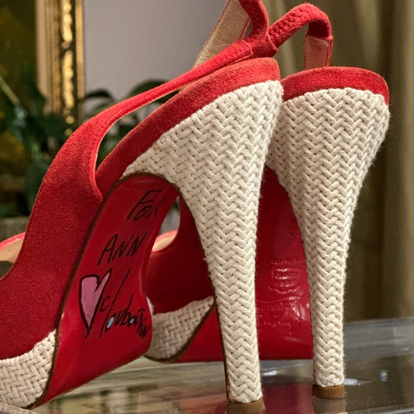 Louboutin SIGNED! high heel sandals 36 1/2 - Picture 5 of 13